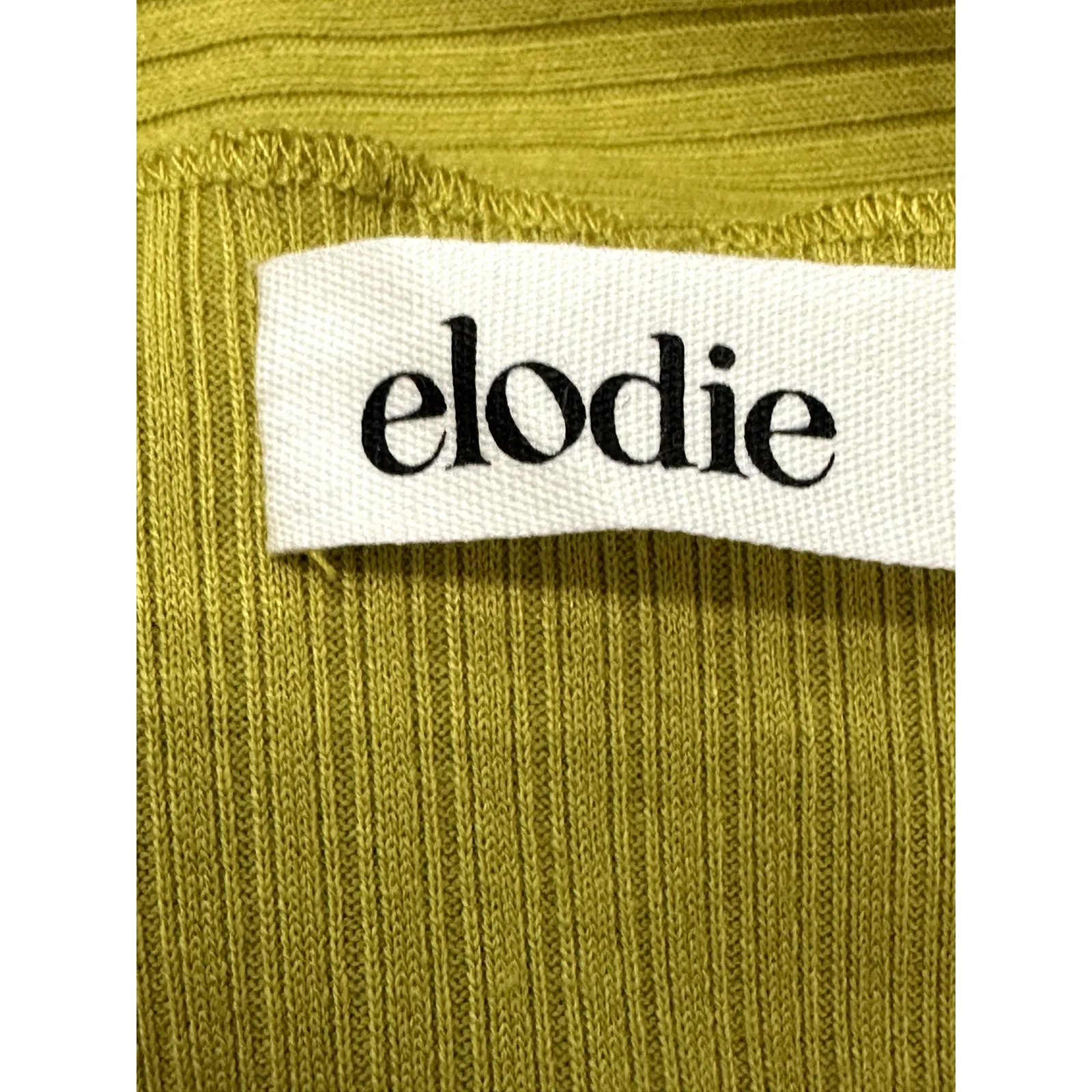 Elodie Cardigan Sweater Tie-Front Ribbed Cropped Length Mustard Yellow W L NWT - Image 8