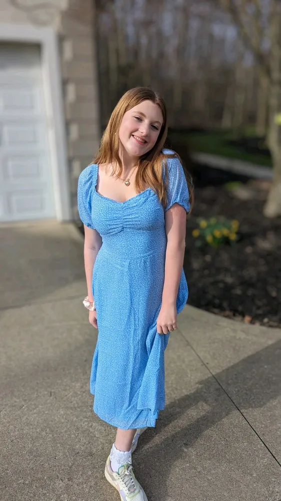 Blue  Floral Maxi Dress - Image 4