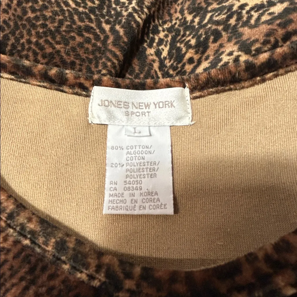 Y2K Vtg Babydoll Empire Maxi Dress Leopard Animal Print Long Sleeve Velvet Large - Image 4