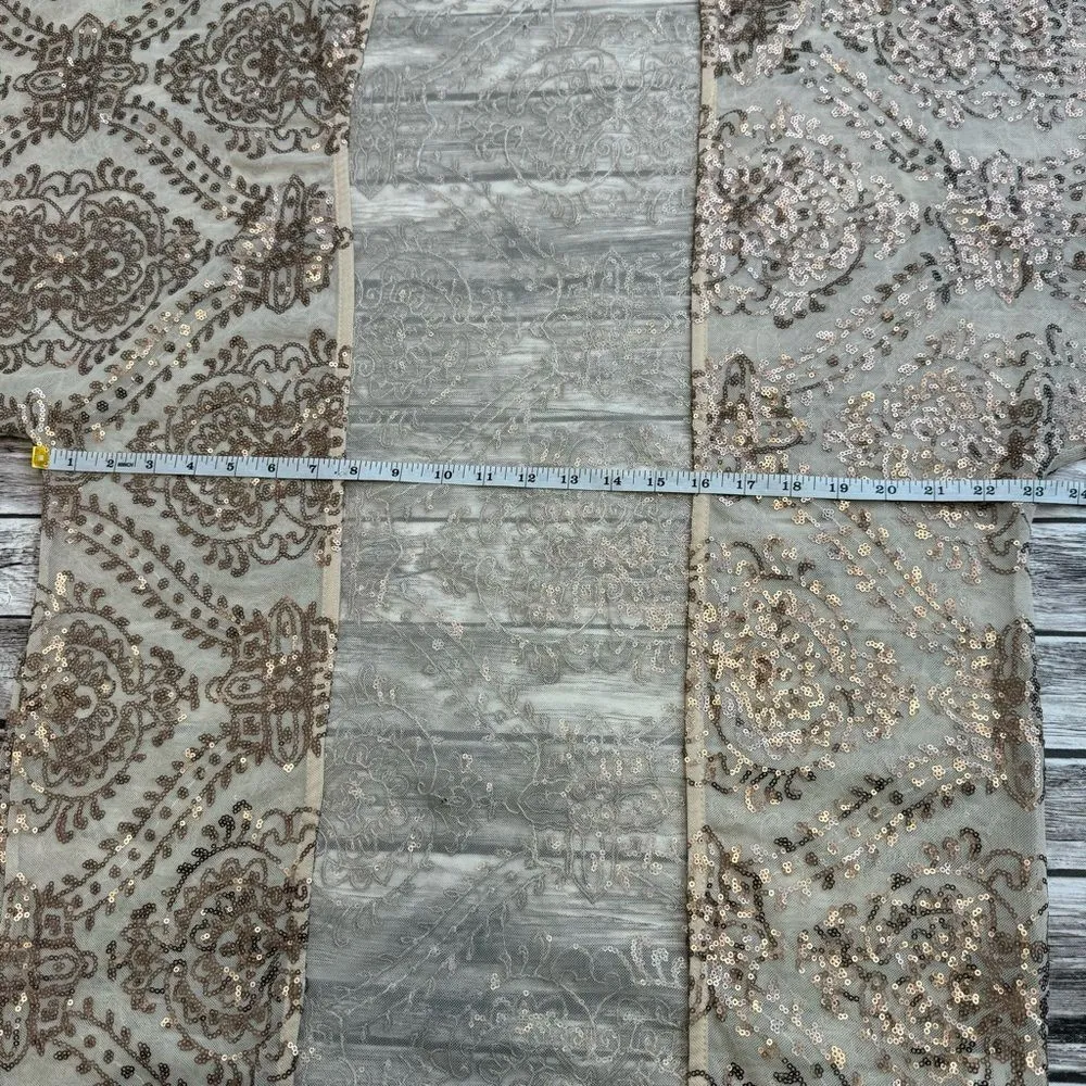 Vestique for Sienna Women's Dolman Sequined Duster S SM Small Cream Rose Gold - Image 12