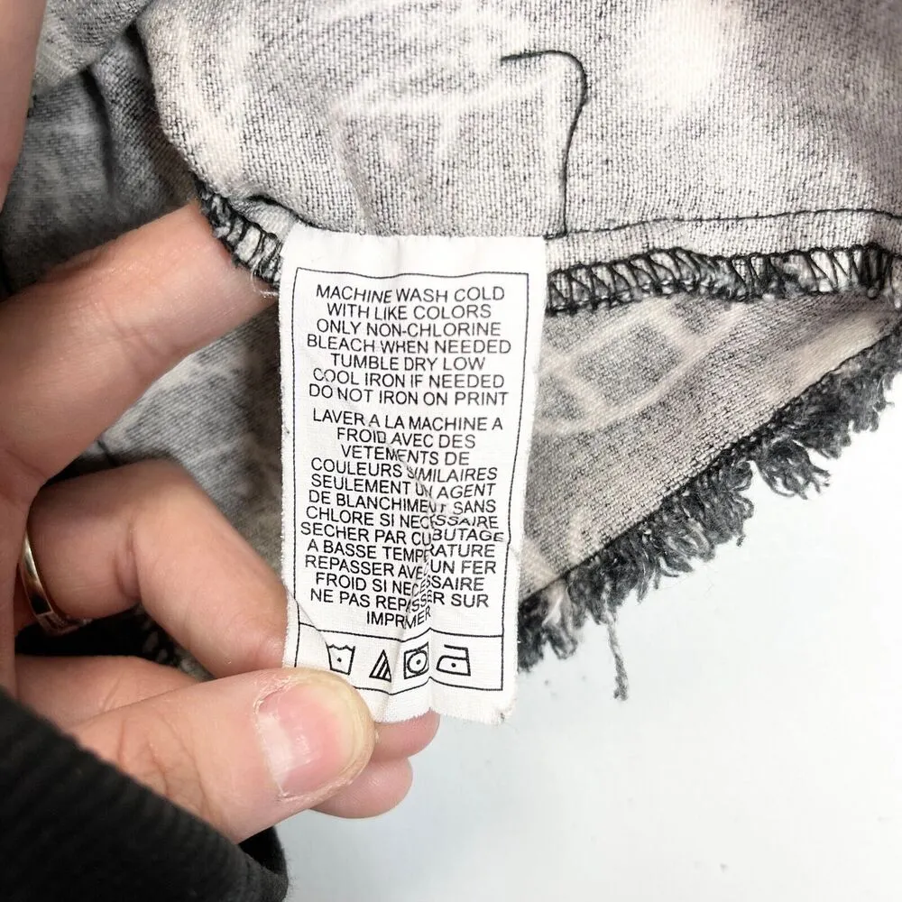 Empyre Graffiti Trucker Jacket Women Small Cropped Grunge Street Edgy Urban Twee Black - Image 6