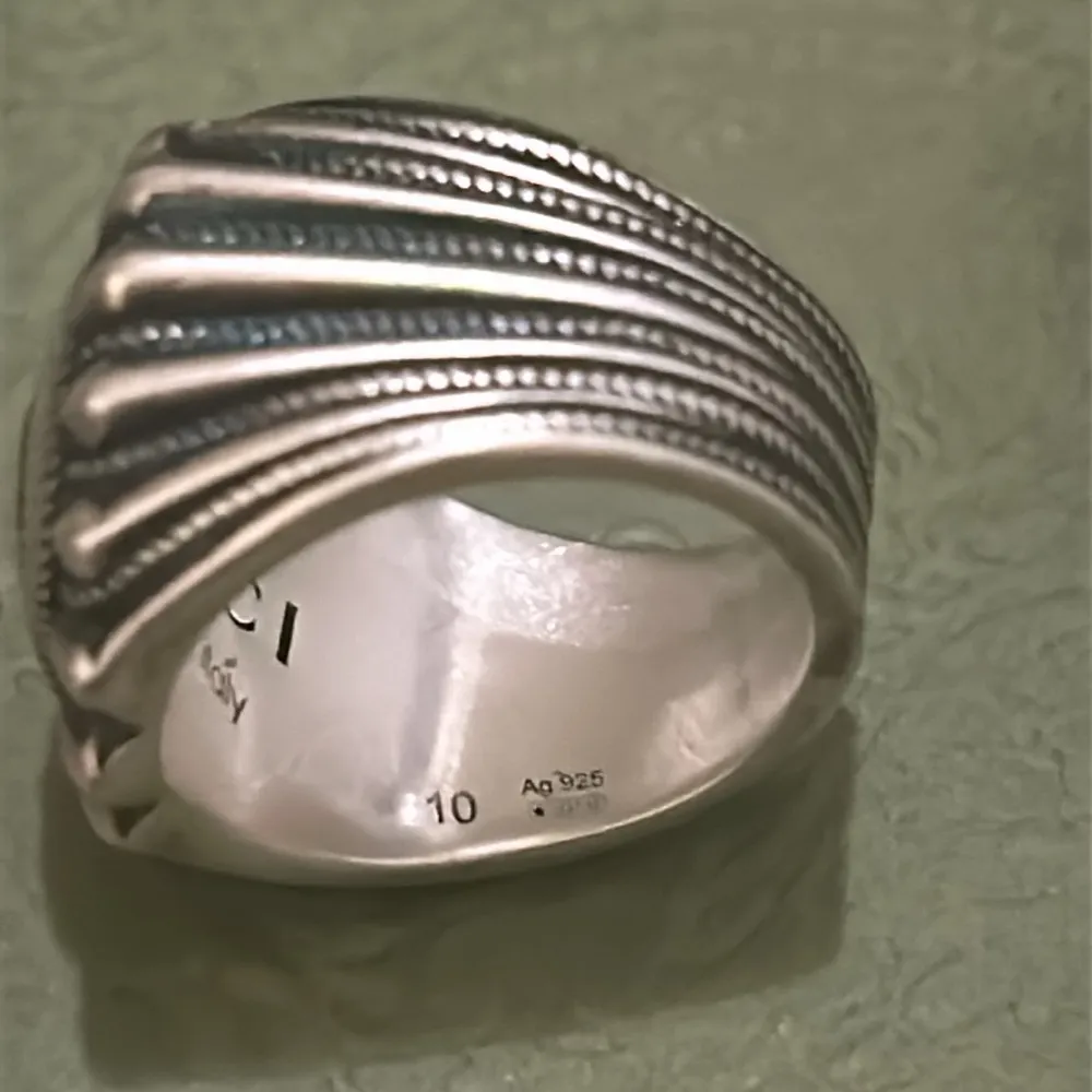 Gucci Interlocking G 20MM Silver 925 Ring Gucci Size 10/ US Size 5.25 - Image 4