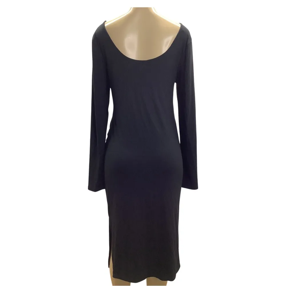 Derek Heart Ribbed Midi Maternity Black Dress Size Xtra Large New With Tags - Image 3