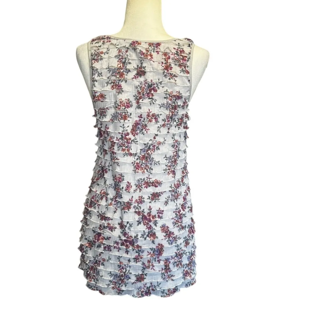 Free People Floral Ruffle Mesh Tank Dress (Size S/P) - Image 2