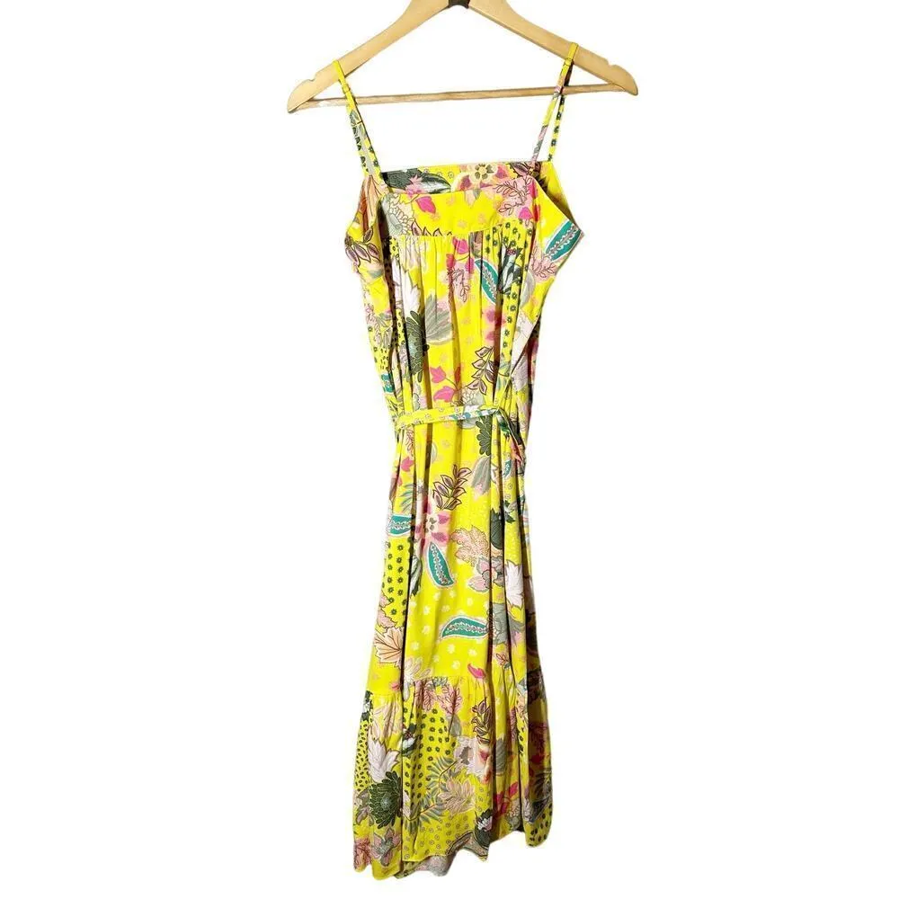 LOFT Floral Strappy Flounce Summer Midi Casual Dress Size 6 - Image 2