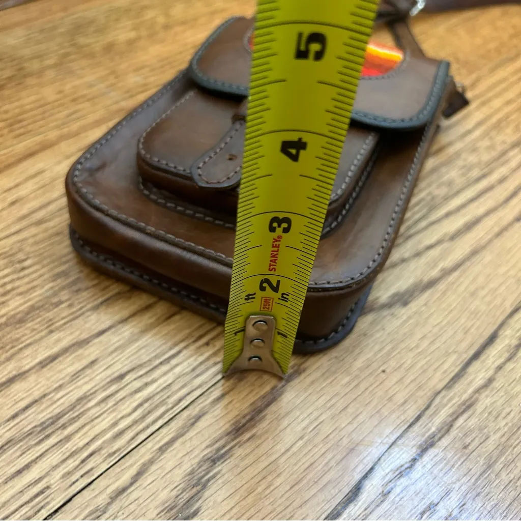 HANDMADE ARTESIAN Indigenous Brown Leather Southwestern Woven BOHO Crossbody Bag - Image 16