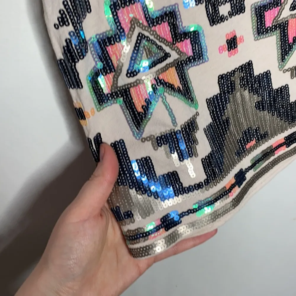 Express sequined Aztec patterned mini skirt size XS - Image 3