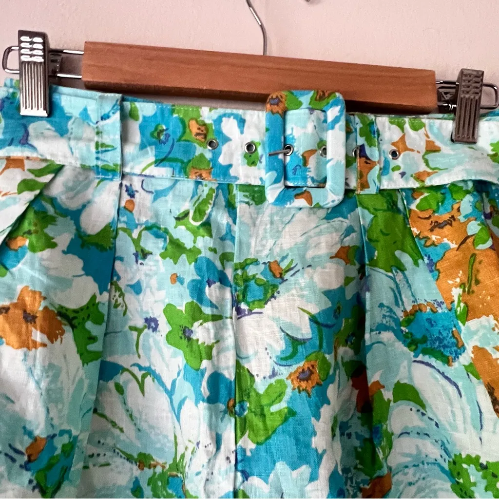 FAITHFULL THE BRAND Priscilla Floral Linen‎ Shorts Womens SIZE 2 Daisy retro - Image 3