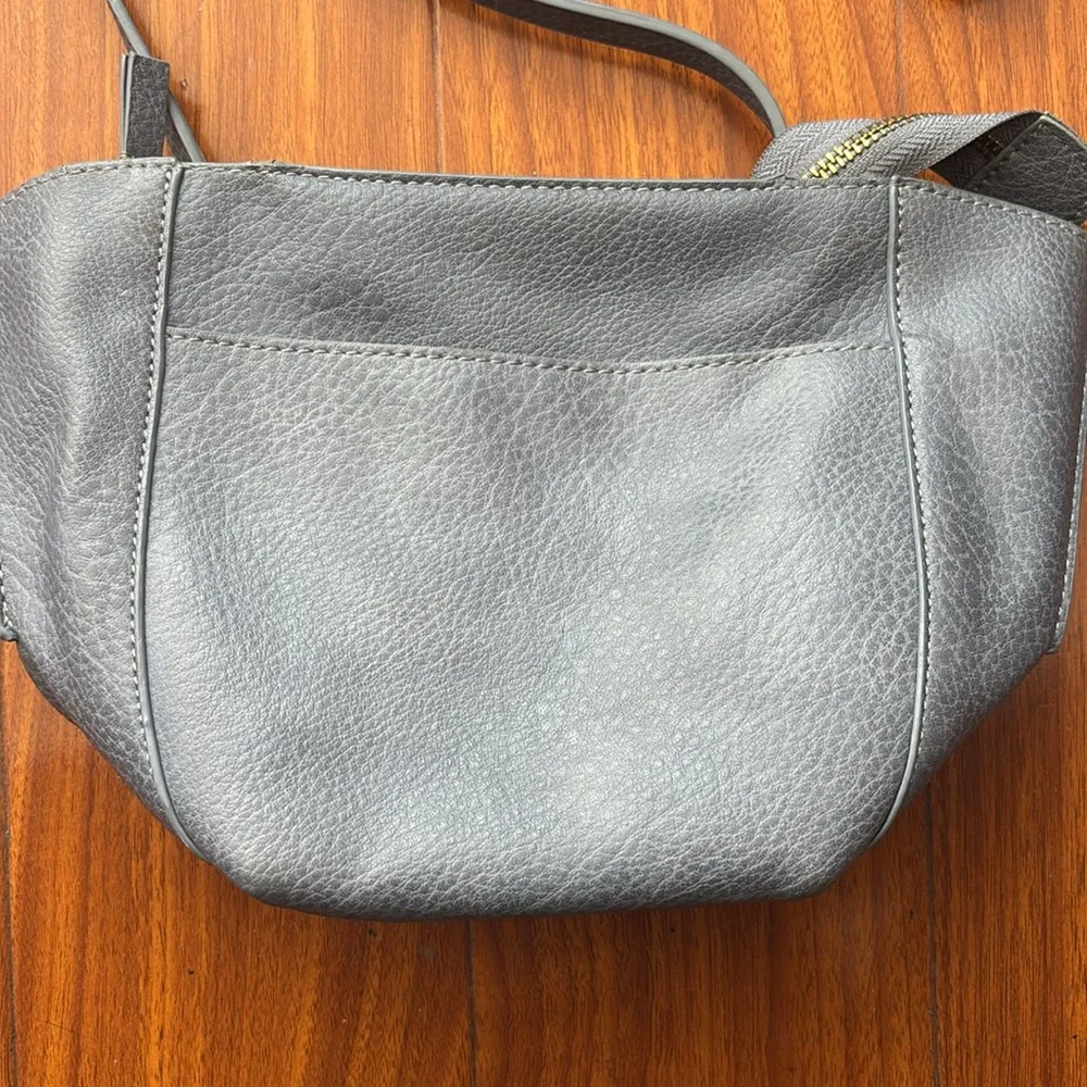 Anthropologie Faux Leather Gray Blue Small Shoulder Crossbody Bag - Image 2