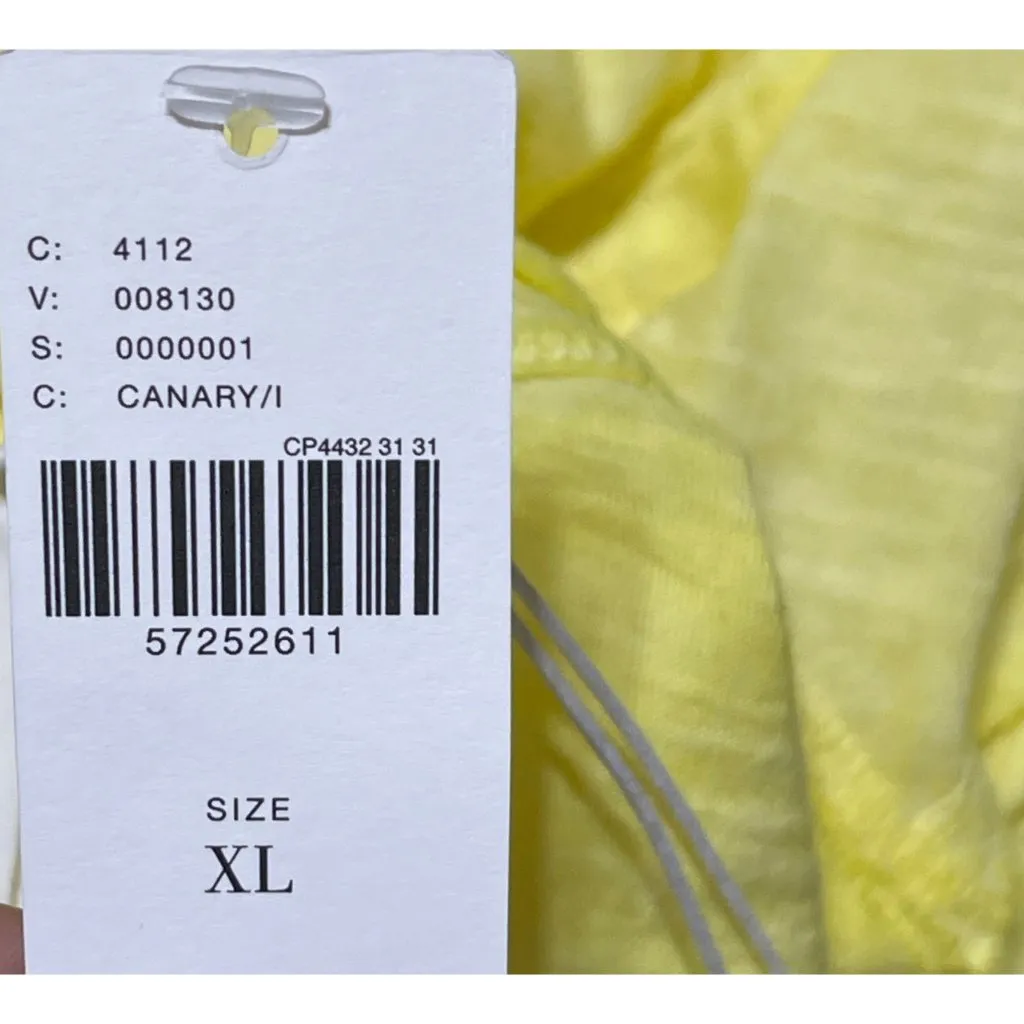 New Maeve Slouchy T-Shirt Butter Yellow Burnout XL Extra Large V-Neck - Image 5