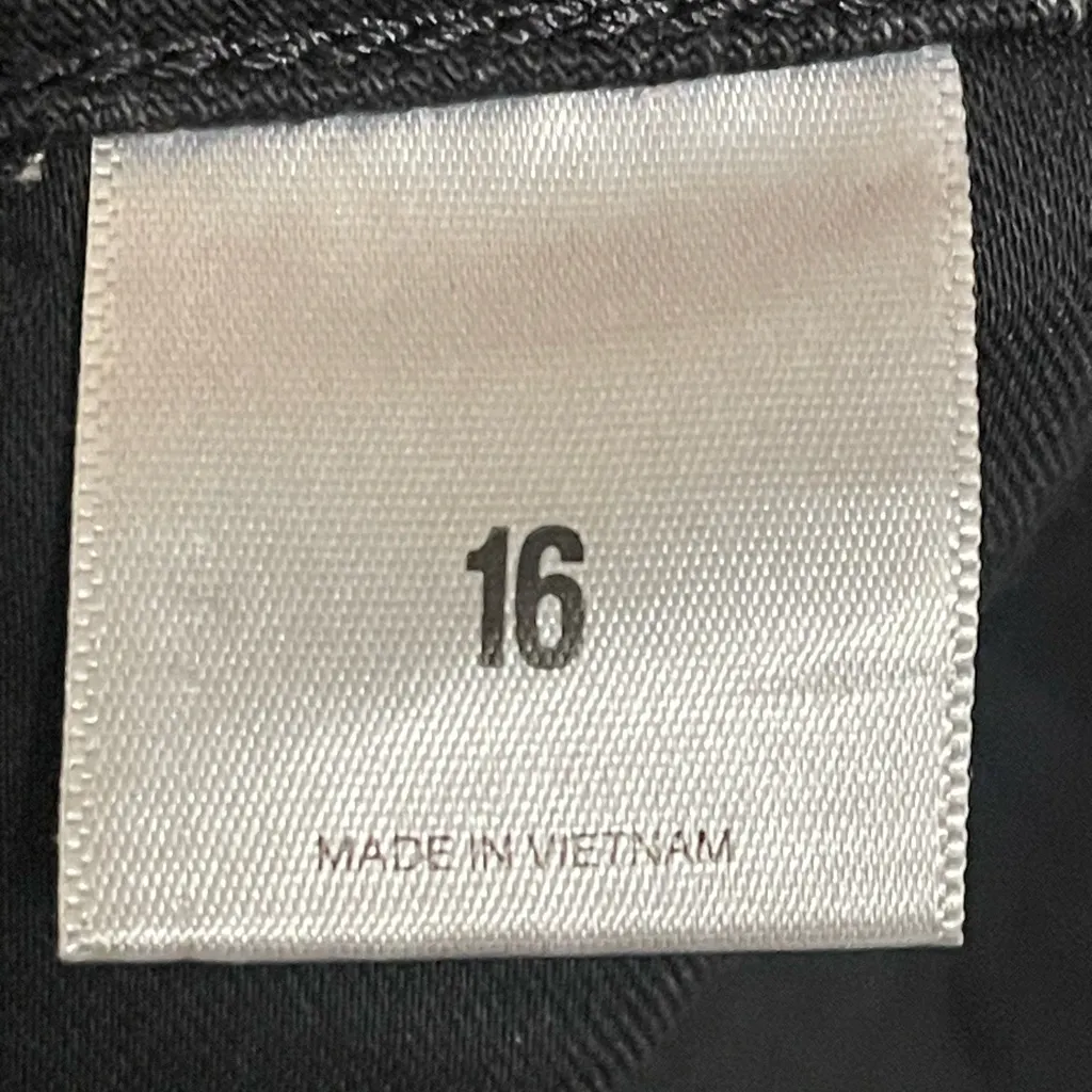 Express Womens Black Denim Maxi Skirt w Slit Stretchy Rockstar Girlfriend Grunge - Image 3