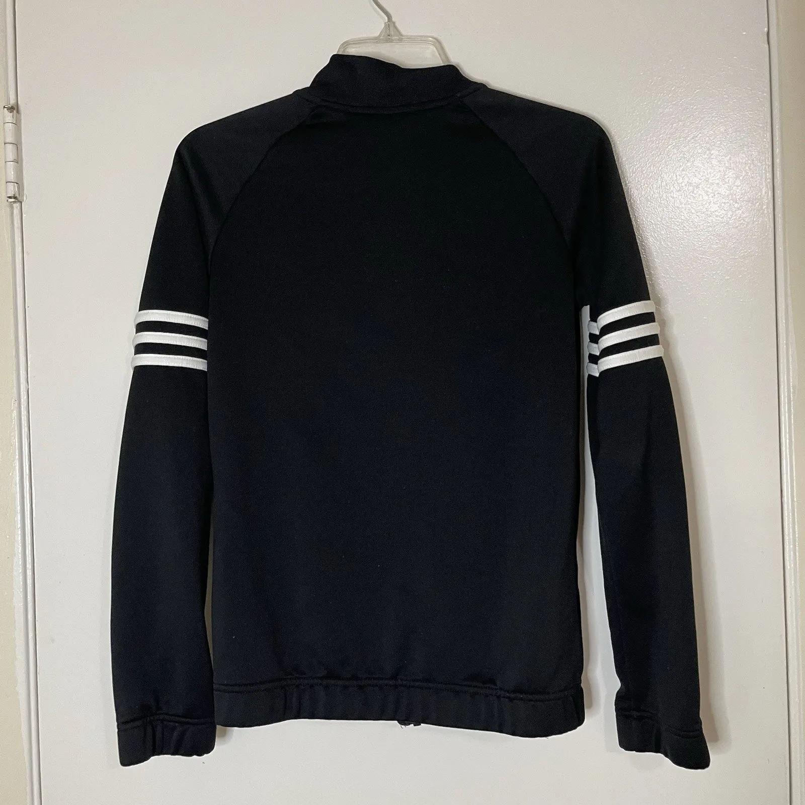 Adidas  black 3 stripes full zip track jacket size small - Image 4