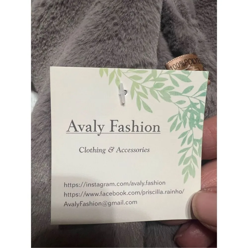 Love Of Fashion Faux Fur/Faux Suede Open Vest One Size Gray NWT - Image 5