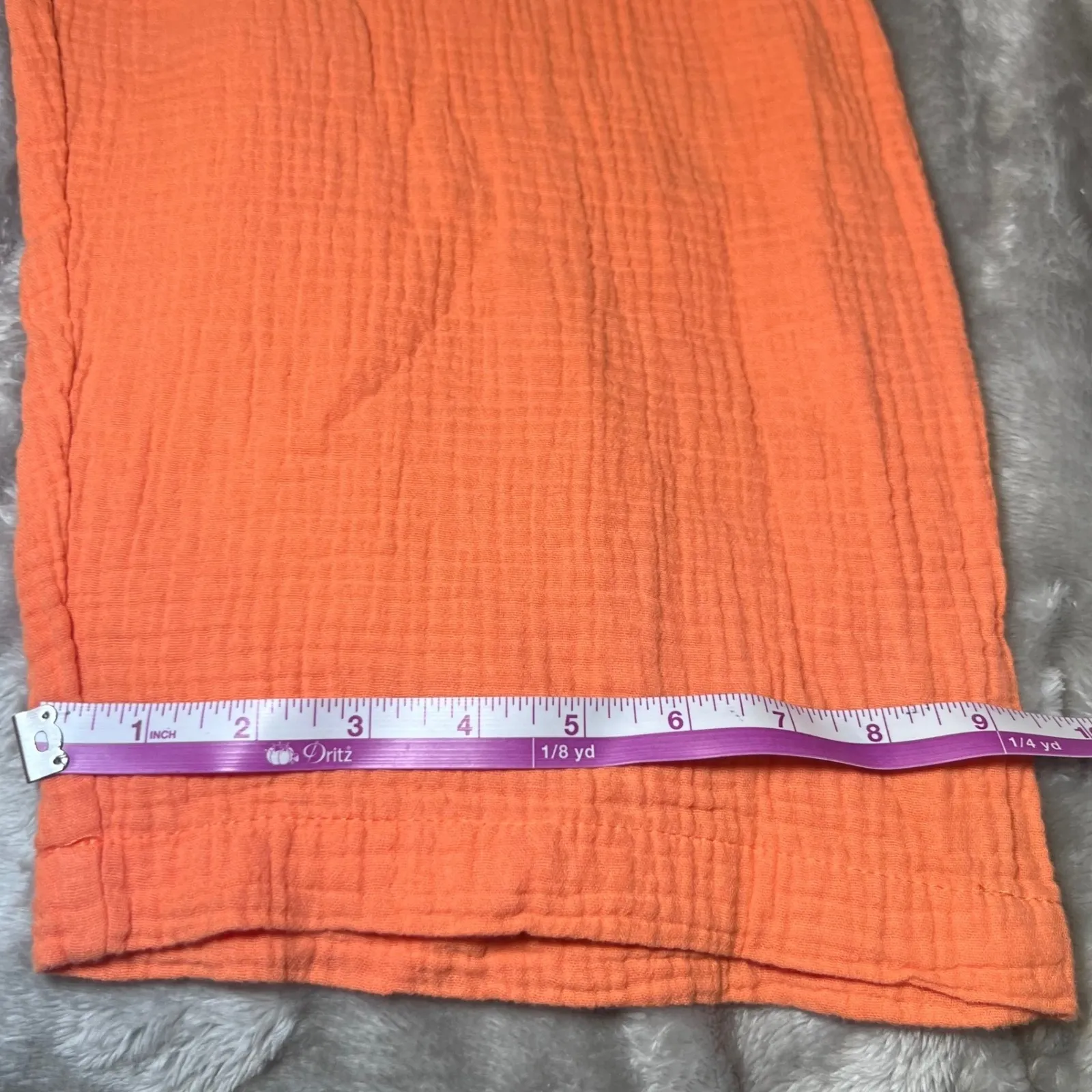 Serra Orange Gauze Jumpsuit Womens Size Medium Wide Leg Overalls Simple Modern - Image 12