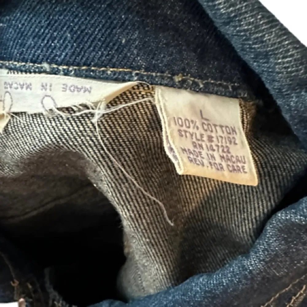 Vintage Painted Denim Jacket‎ Blue Size L - Image 6