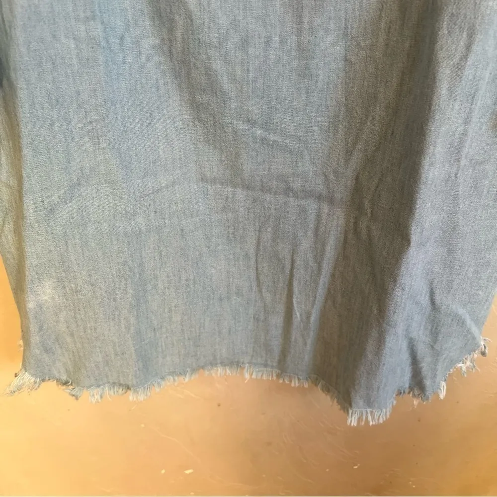 Bec &‎ Bridge Chambray Raw Hem Western Denim Dress - Image 4