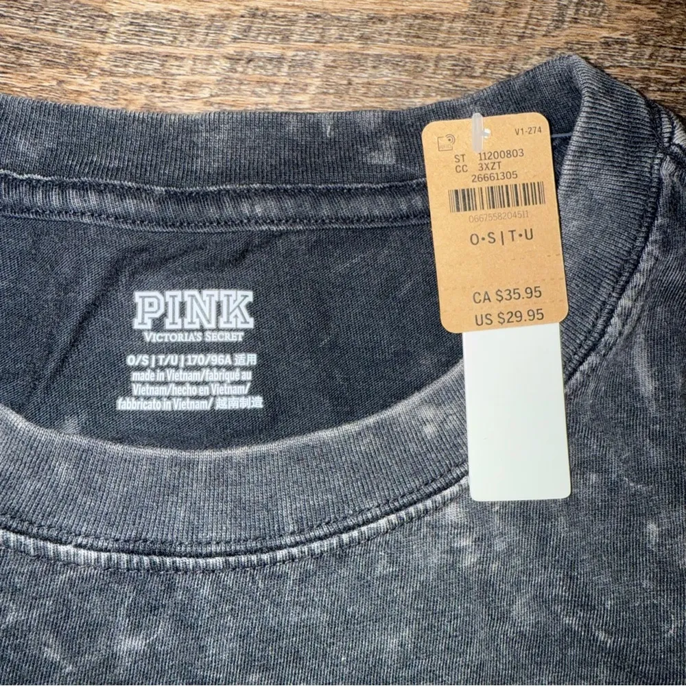 Victoria's Secret PINK Washed Black Tee New with Tags - Image 5