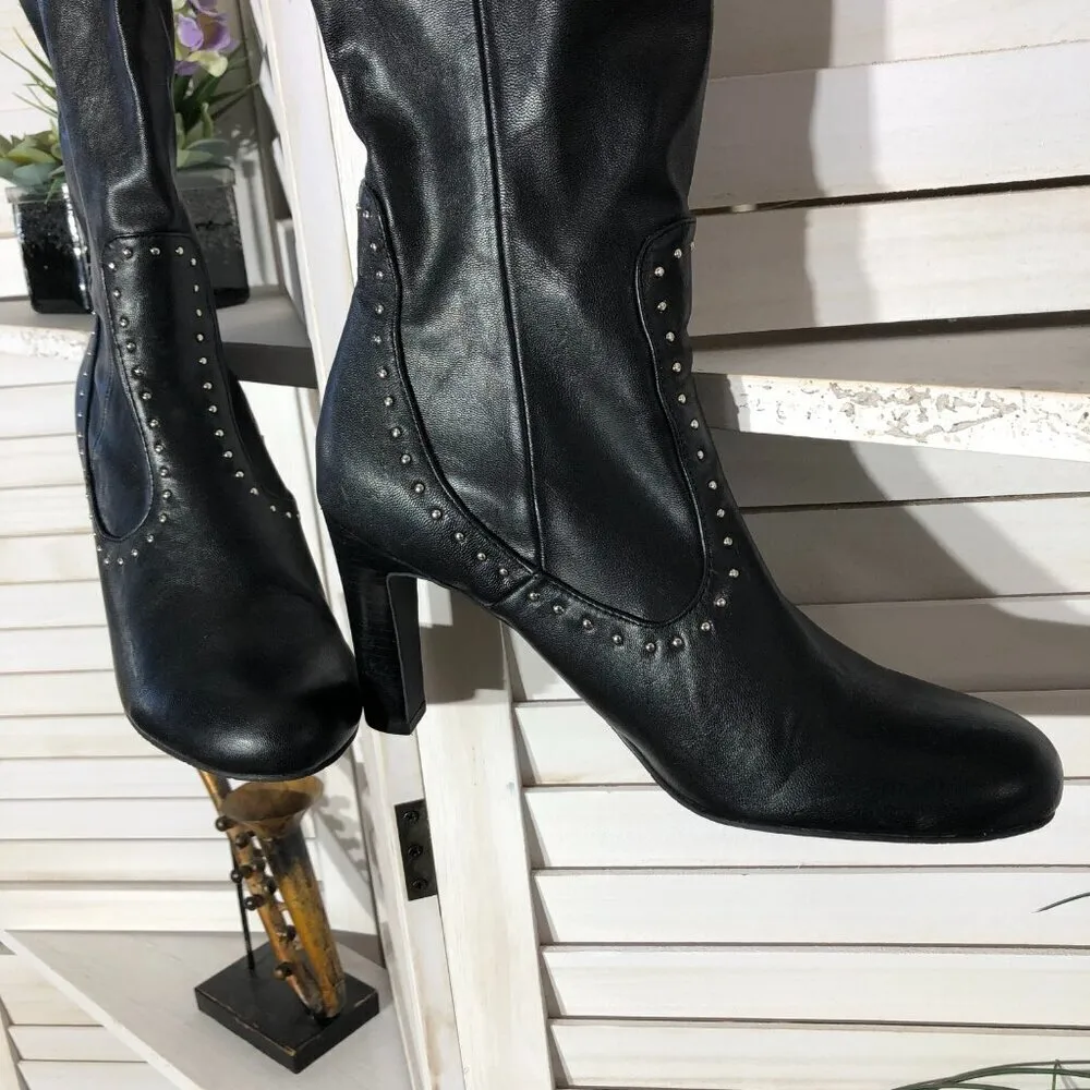 Franco Sarto Artise Over The Knee Boots Black Leather 9.5 - Image 4