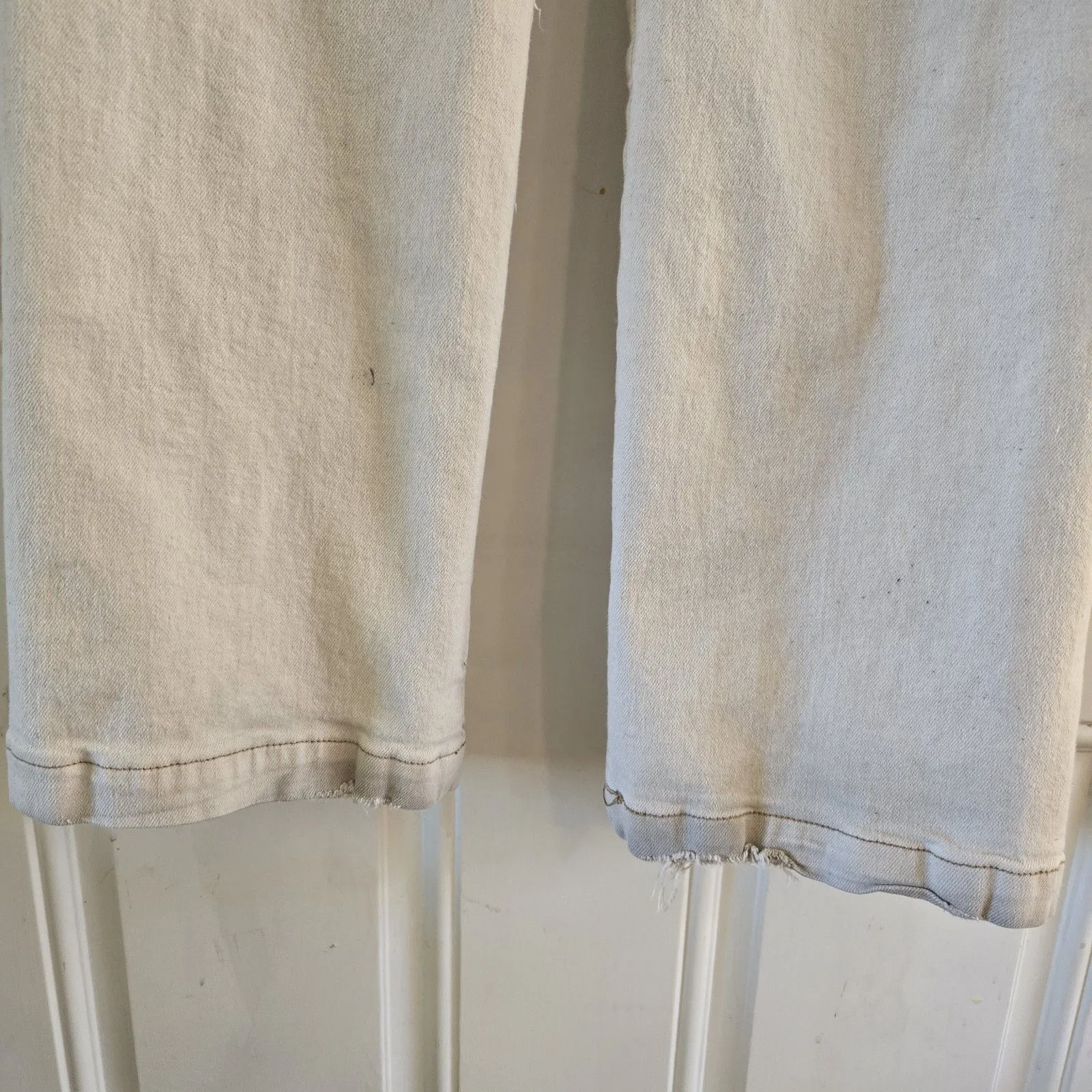 S.O.N.G. Cargo Street Jean Wide Leg High Rise Ivory Cargo Pants Juniors Sz 5/27 - Image 6