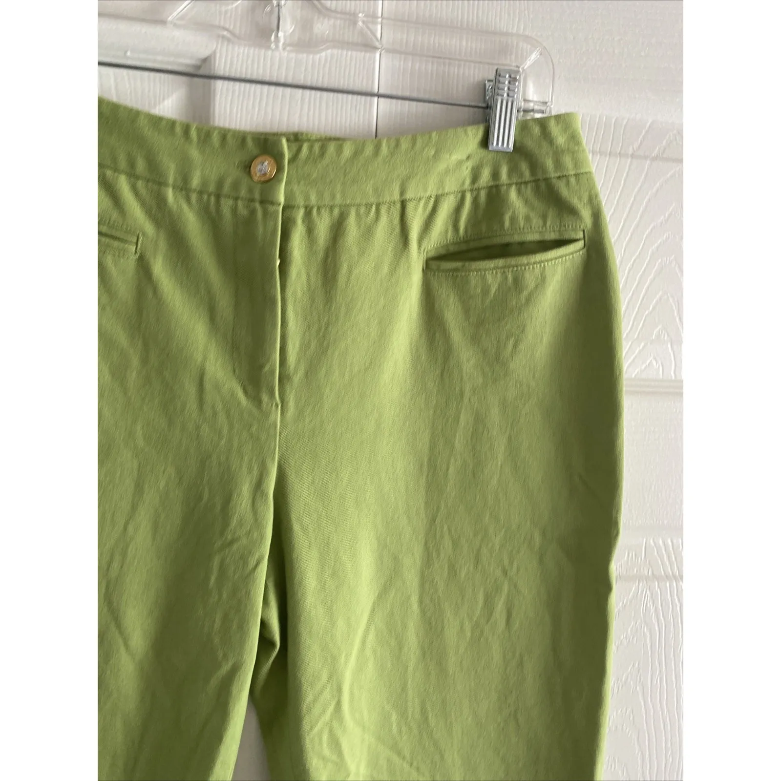 St John Sport Womens Size 8 Green Wide Leg Crop Pants Old money Resort - Image 3