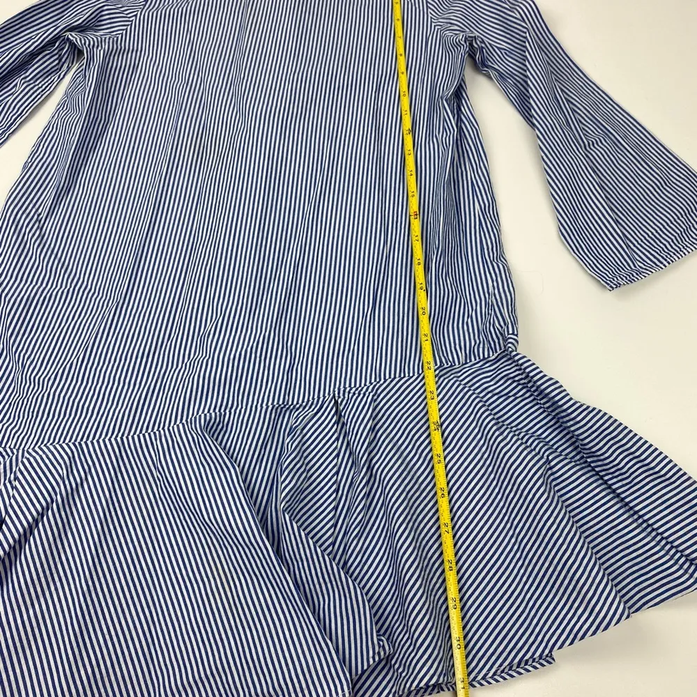 Zara Trafaluc Asymmetric Striped Dress Blue White Women’s Size XS - Image 4