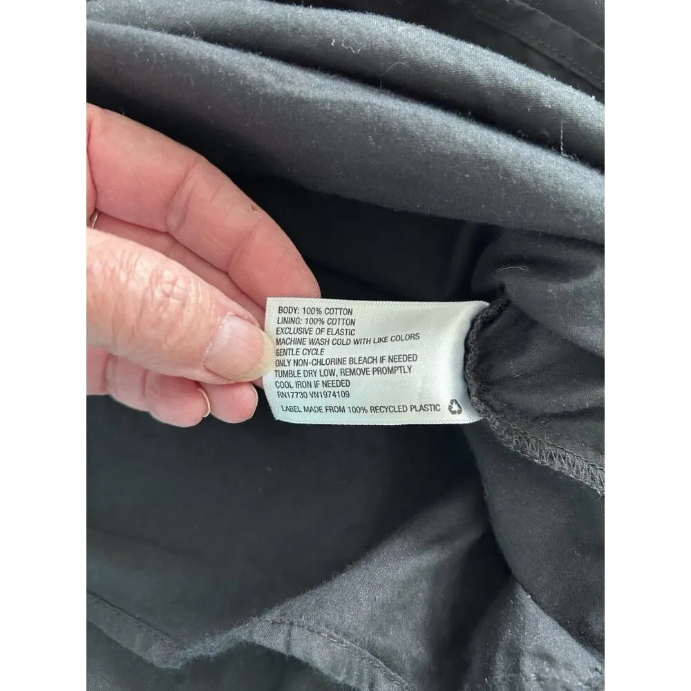 Wild Fable Black Puff Sleeve Mini Dress Tie Front Smocked Back Size M - Image 9