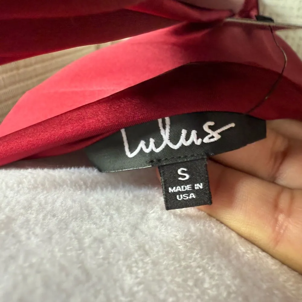 Lulus Truly A Fantasy Merlot Burgundy Satin Convertible Maxi Dress Size Small - Image 15