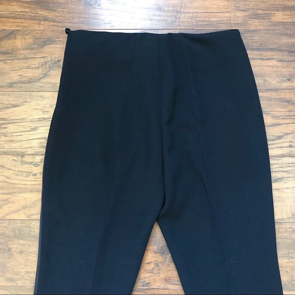 Akris • black wool pants silk tuxedo stripe high waist tapered leg slim - Image 8