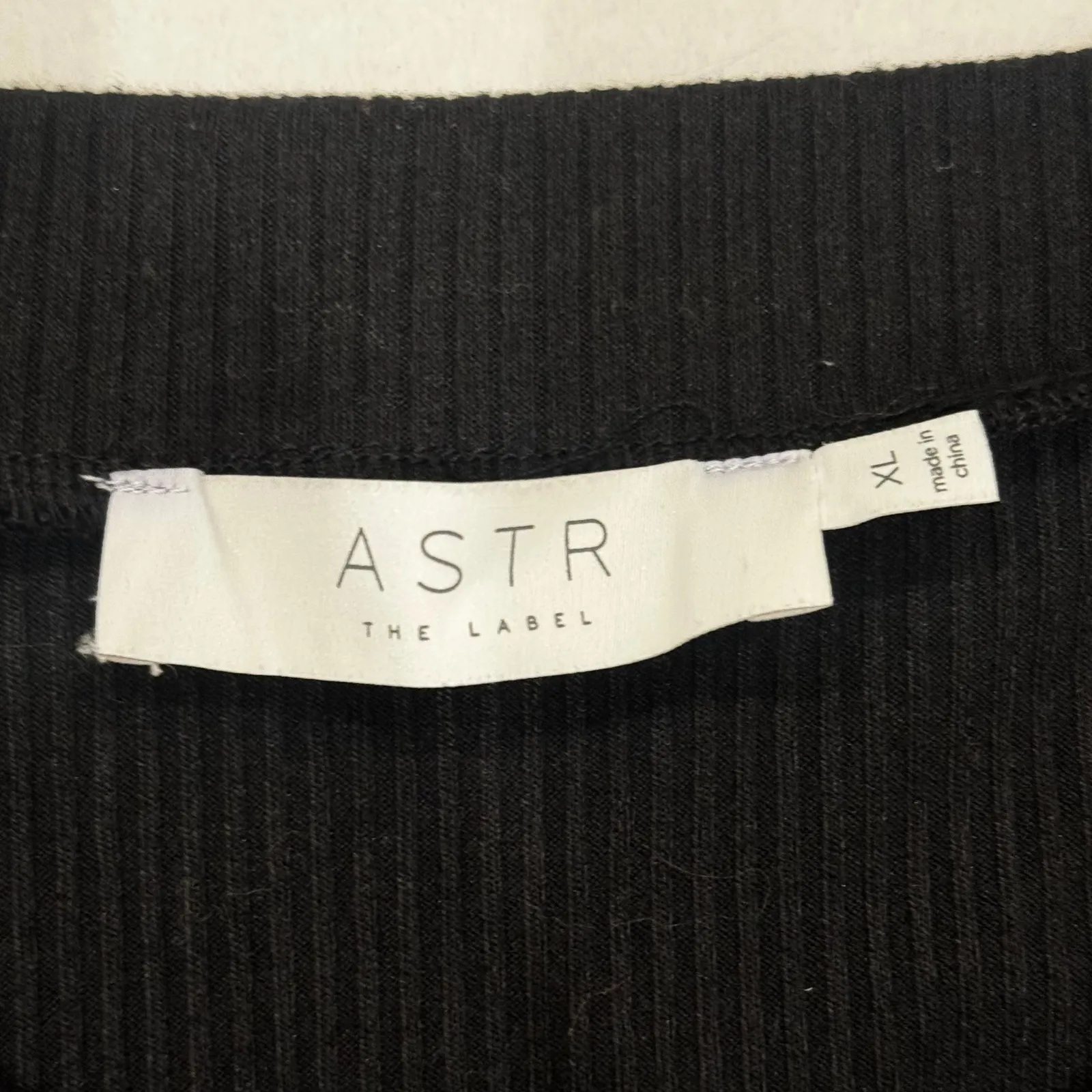 ASTR The Label Black Ribbed Wrap Front Long Sleeve off the shoulder Bodysuit XL - Image 2