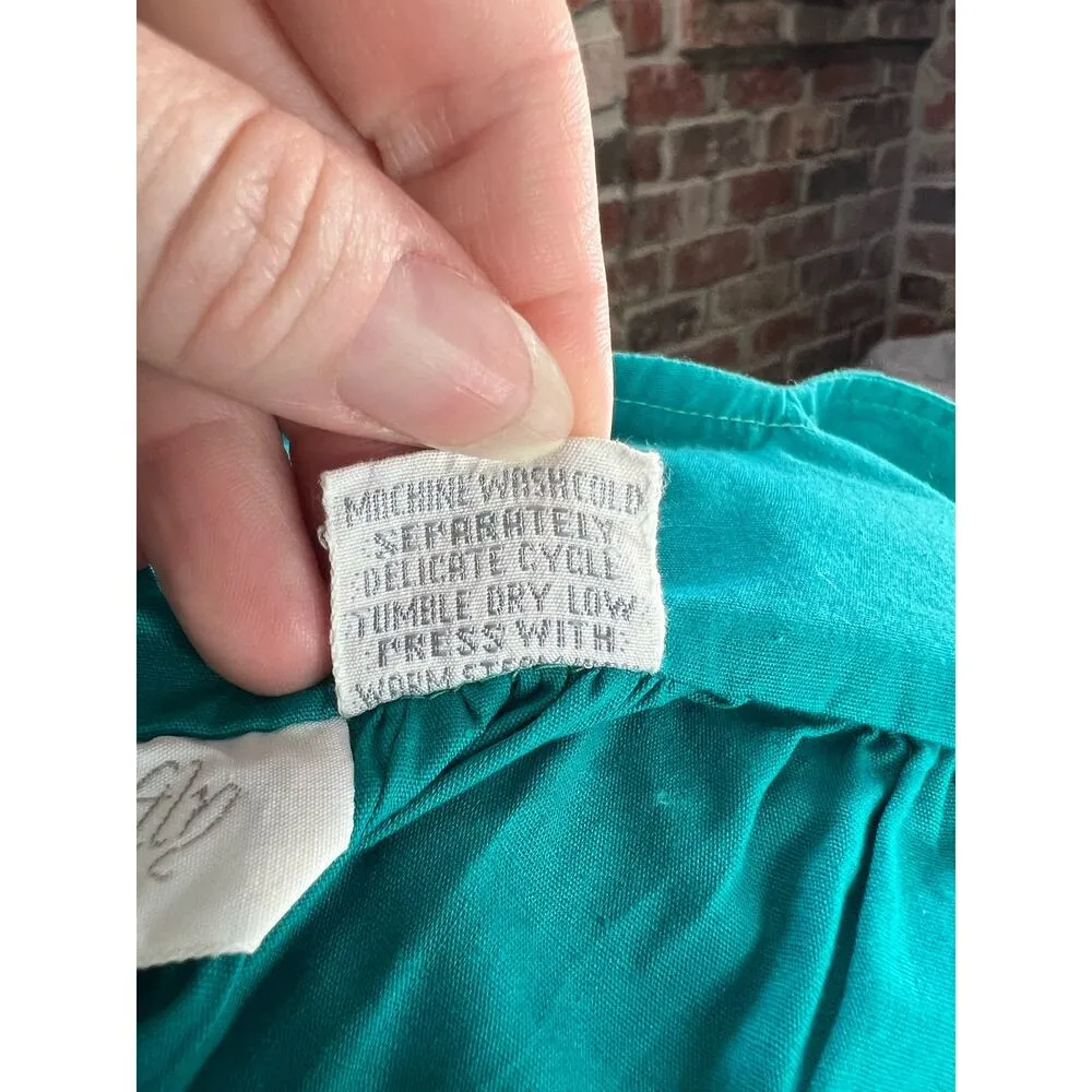 Go Softly tent dress boho green Size M - Image 10