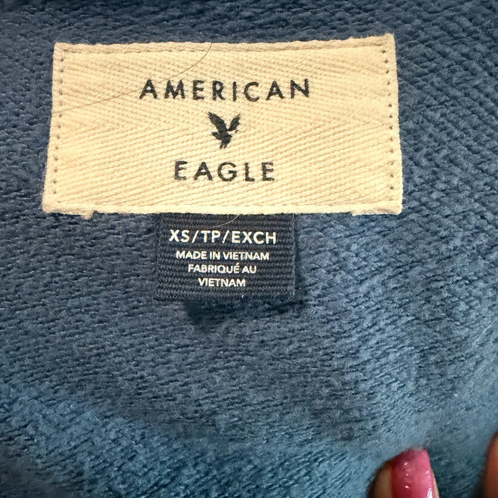 American Eagle Outfitters Blue Zip-Up Hoodie - Image 3