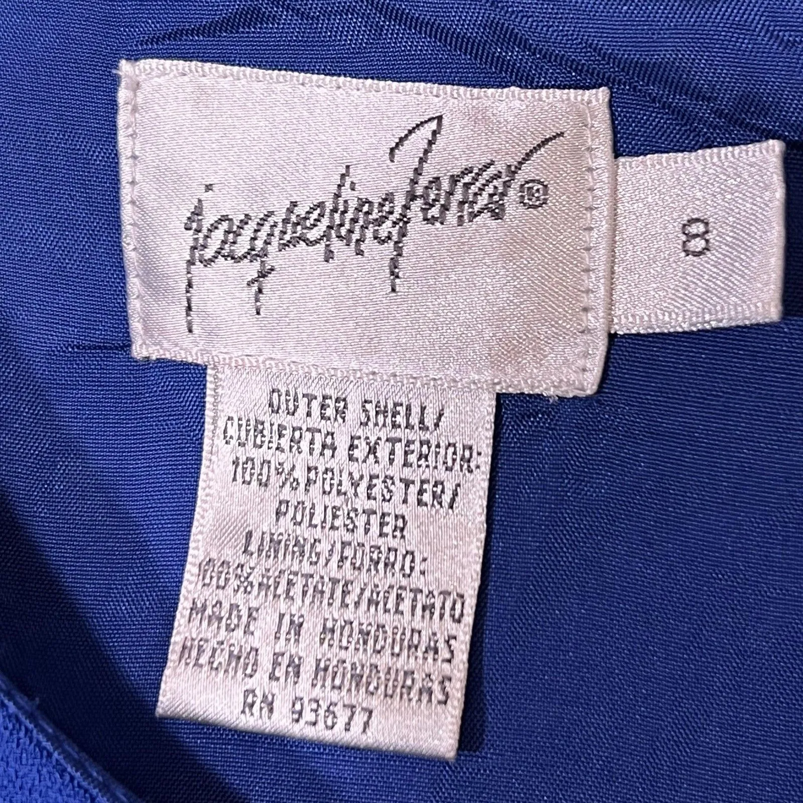 Jacqueline Ferrar Dress Women's 8 Blue Short Sleeve Sheath Lined Back Zip Office - Image 4