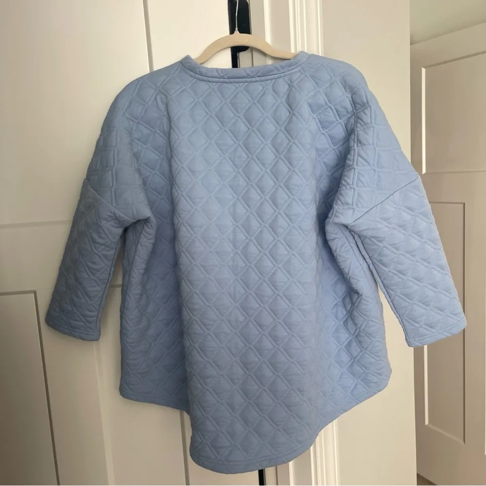 Tuckernuck Tnuck Sport Hydrangea Blue Quilted Crewneck Pullover - Image 5