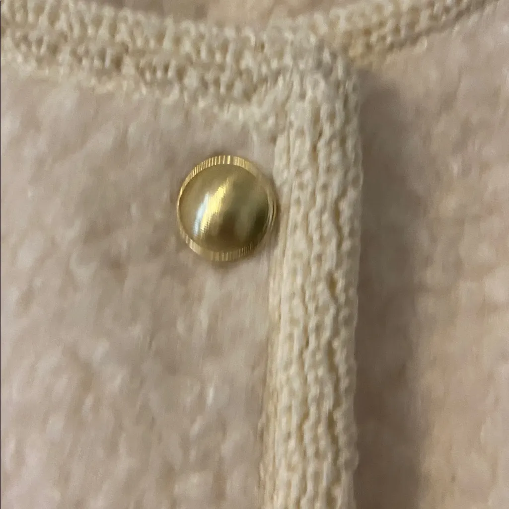 Future Collective Cozy Cream Jacket with Gold Buttons size 1X excellent cond - Image 3