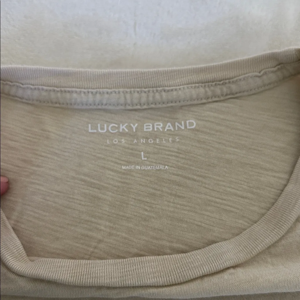 Lucky Brand Beige T-Shirt - Image 3