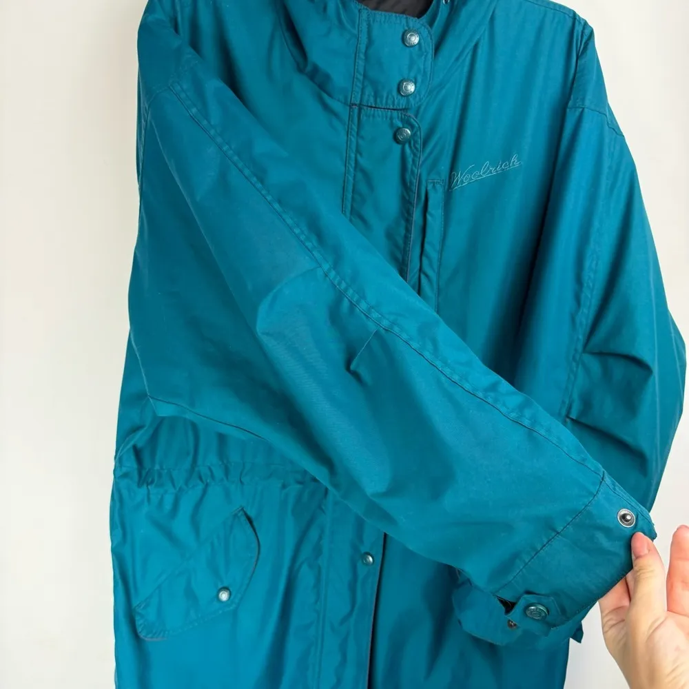 Woolrich Womens Action Teal Blue Jacket Sz Medium Wind Rain Outdoors - Image 5
