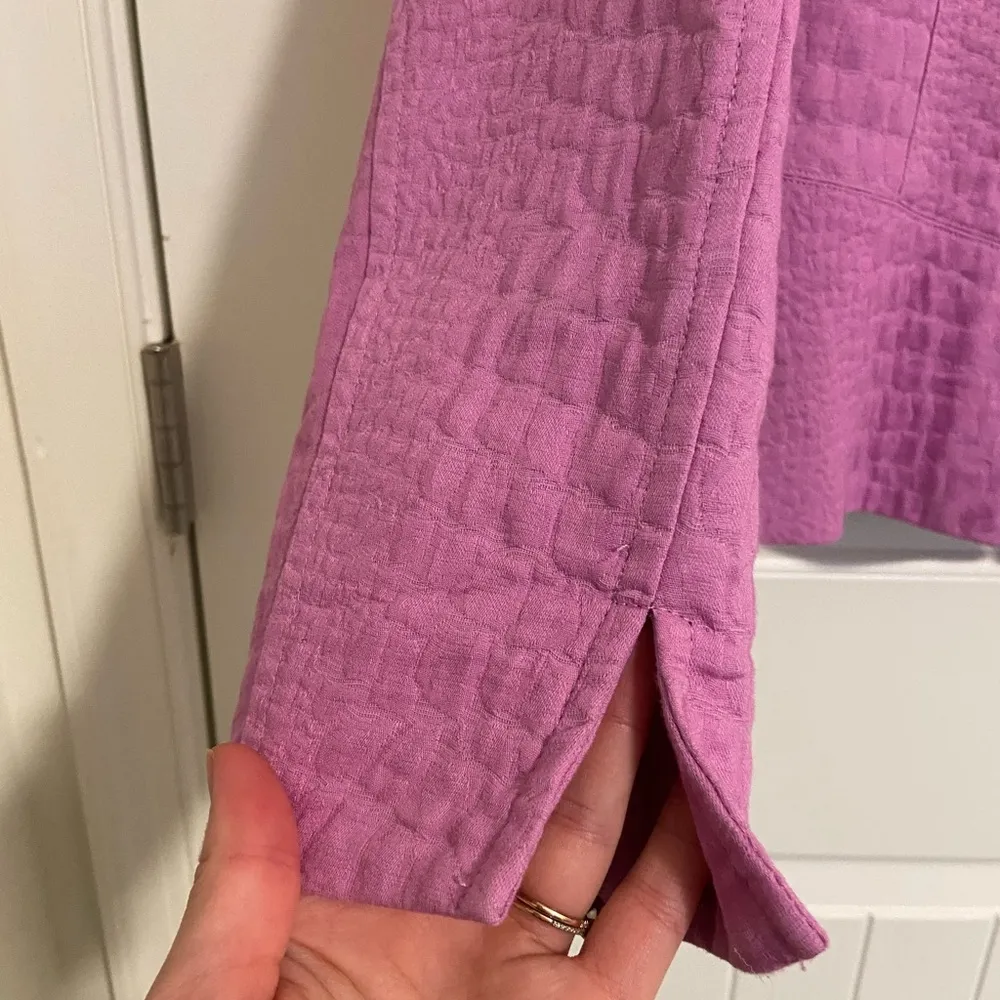 NWOT Dialogue women’s purple textured snake print pattern zip collared jacket XS - Image 3