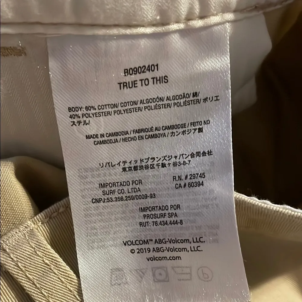 NWT Volcom Tan Bermuda Shorts Classic Cotton Blend 30 Casual Streetwear - Image 7