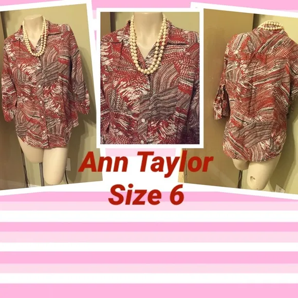 🛍ANN TAYLOR BUTTON DOWN BLOUSE SIZE 6🛍 - Image 2