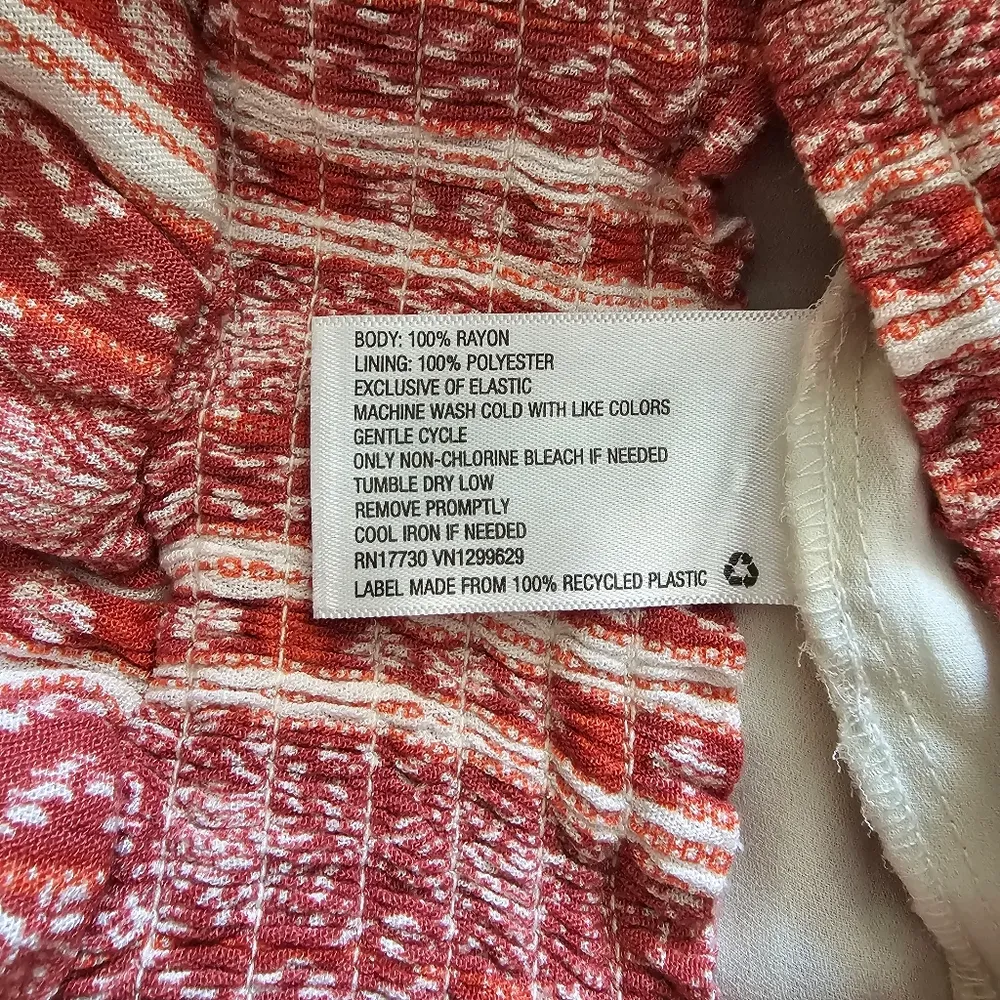 Knox Rose Barn Red Aztec Smock Waist Pull On Shorts Size XXL - Image 6