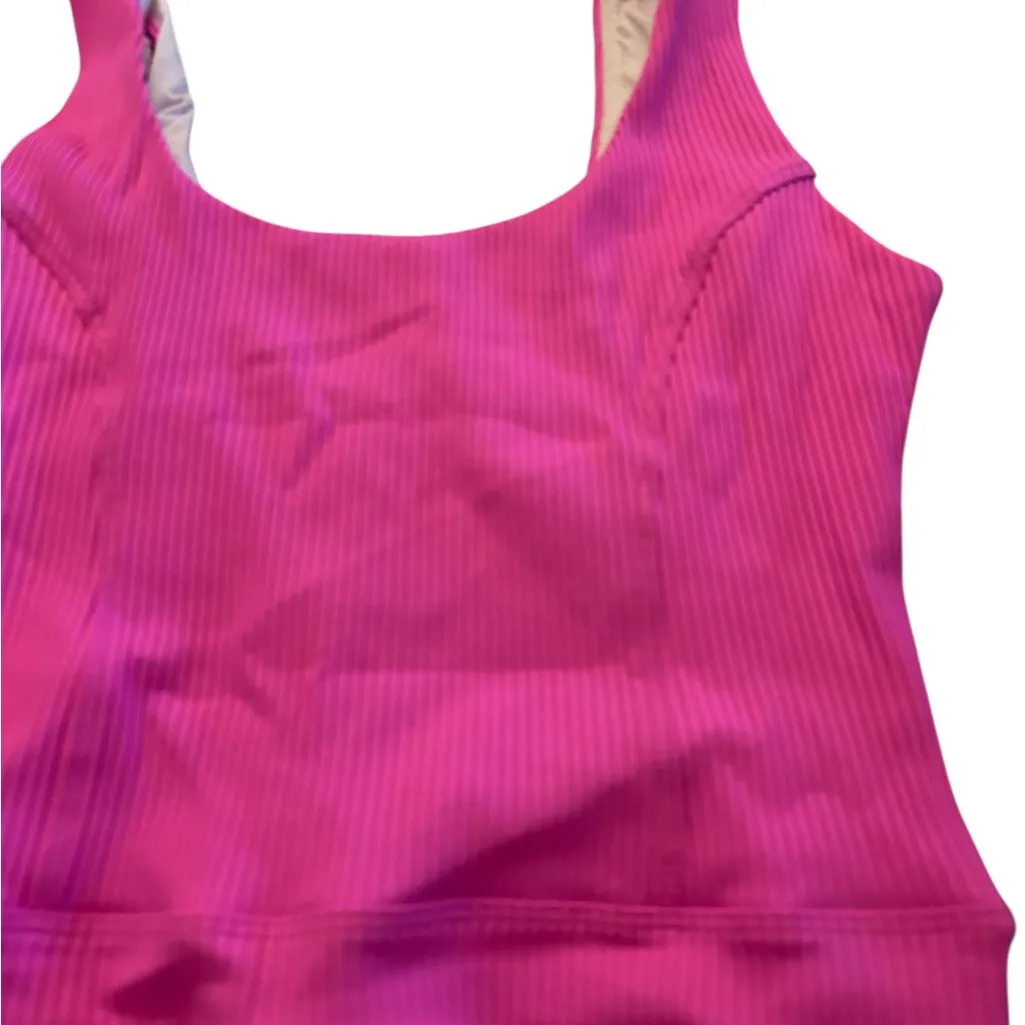 New Year of Ours The Johanna Rib Onesie ribbed romper pink size medium one piece - Image 5