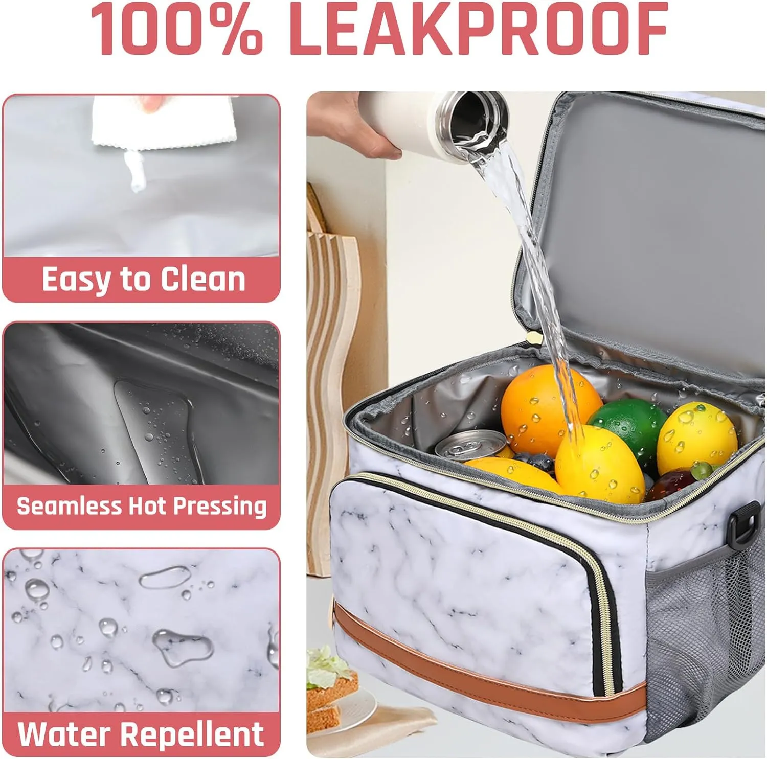 Lunch Bag for Women, Leakproof Insulated Soft Adult Lunch Tote Cooler Bag Box With Adjustable Shoulder Strap for Office,Work & Picnic - Image 4