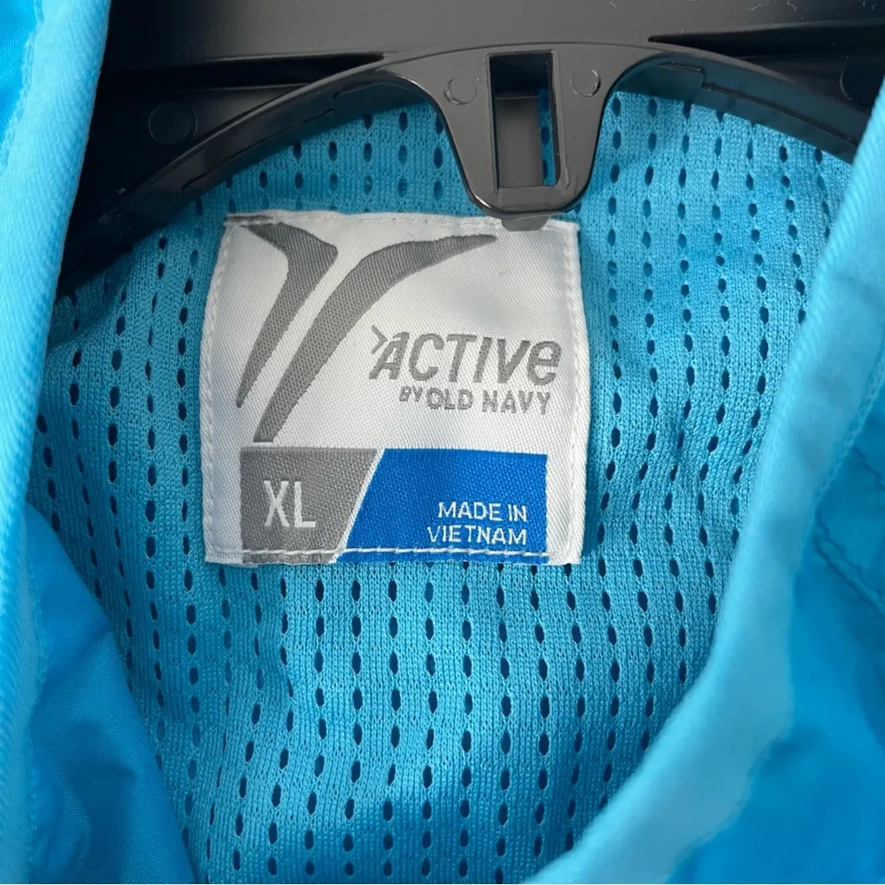 New Old Navy Active Blue Lightweight Windbreaker Jacket with Mesh Lining size XL - Image 7