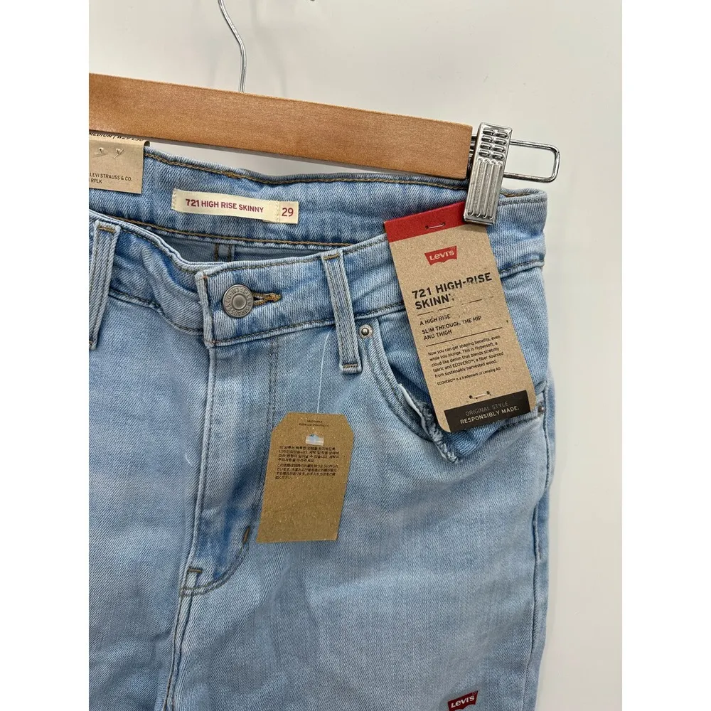 Levi's Womens 29 NWT 721 High Rise Skinny Light Wash Jeans Stretch Pants - Image 5