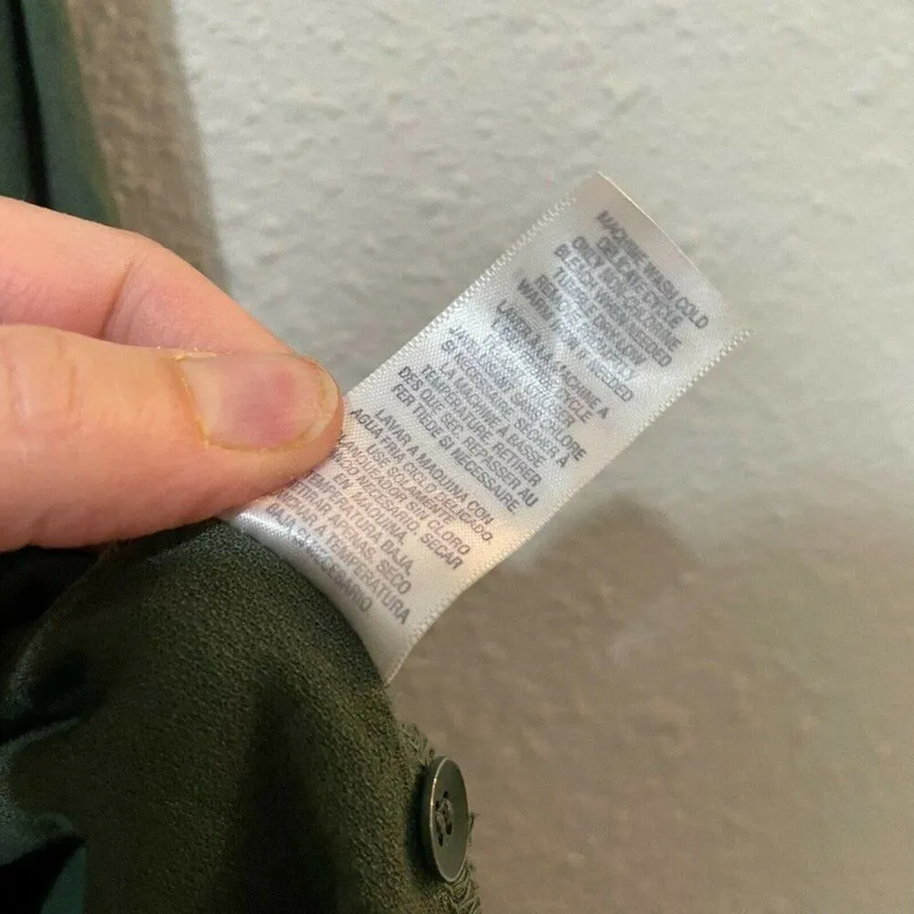 Splendid Womens Green Sleeveless Fringe Hem Crosshatch Mini Shift Dress Size S - Image 7