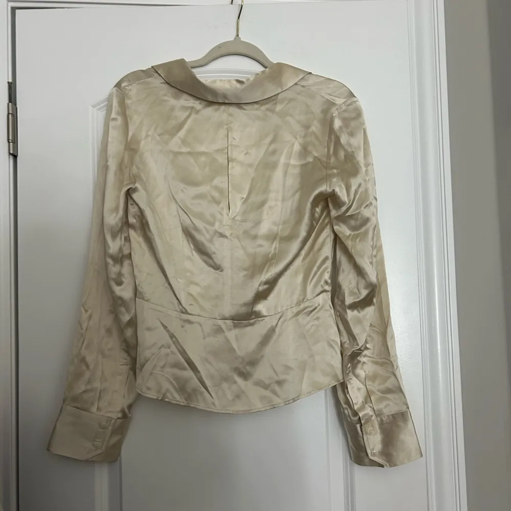 Reformation Rennes Peplum Hem Silk- Satin Top - Image 5