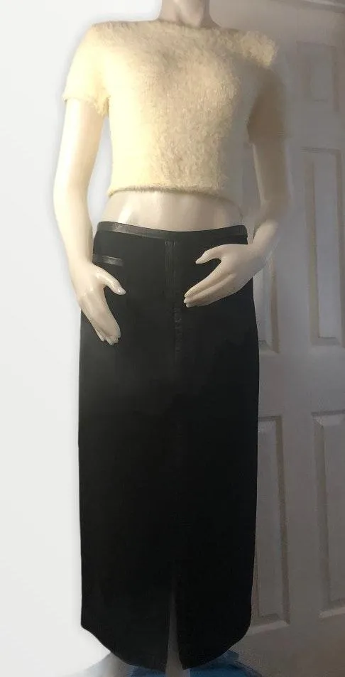 Dana Buchman Black Midi Skirt 12 Wool - Image 2