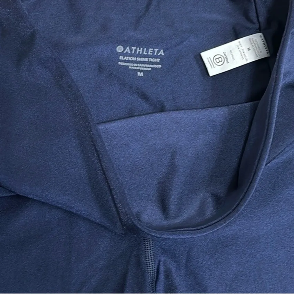 Athleta Elation Shine Tight Navy Leggings 631948 Size Medium - Image 6