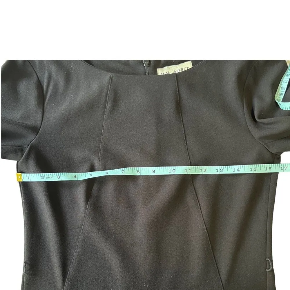 MM Lafleur Black 3/4 Sleeve Sheath Dress Career Work Office Size 2 - Image 10