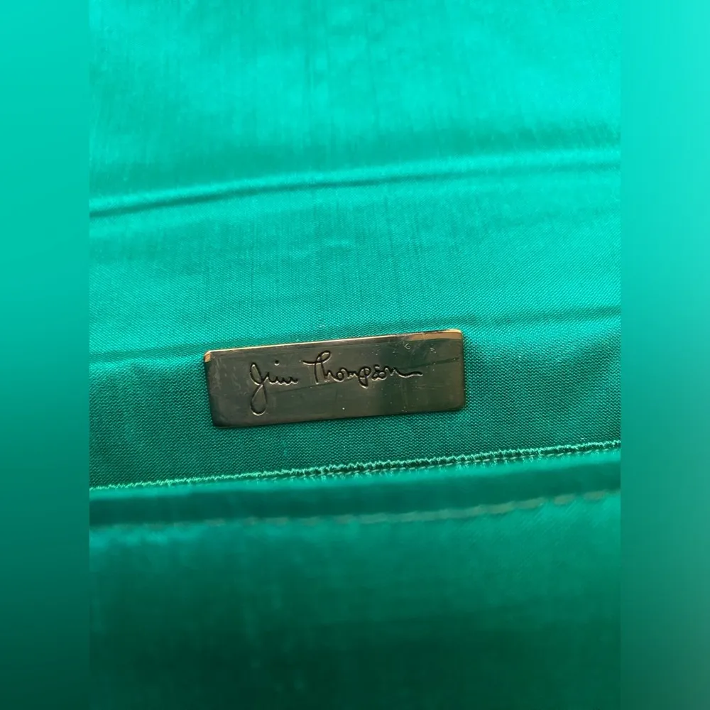 Vintage  green pleated silk square evening cocktail shoulder purse - Image 8